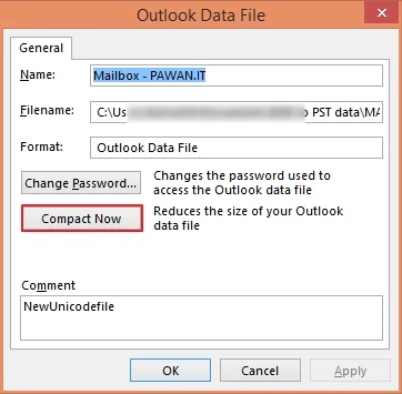 select settings and then compact 