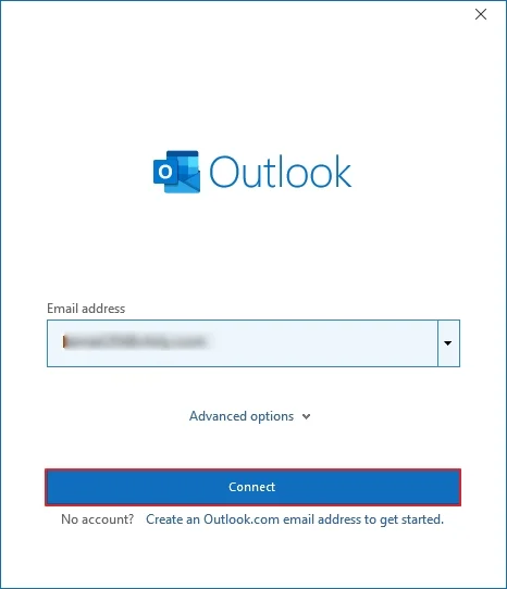 Click on Add account button