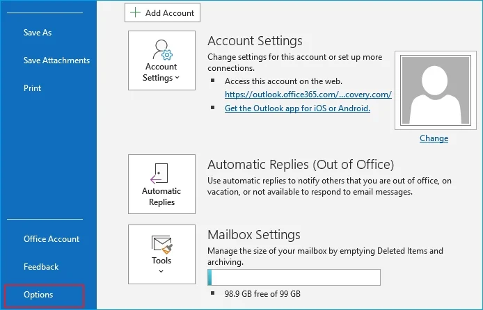 select options then add-ins