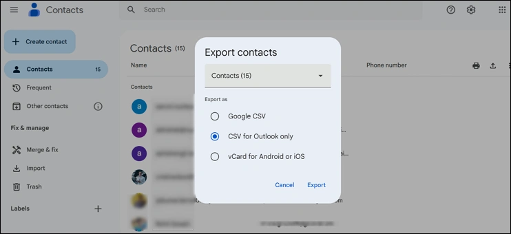 Click the export icon in the upper-right corner