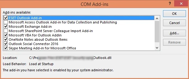 disable incompatible add-ins