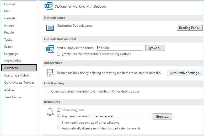 Auto Archive Settings