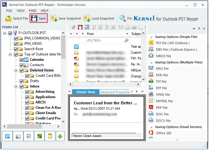 preview email then save