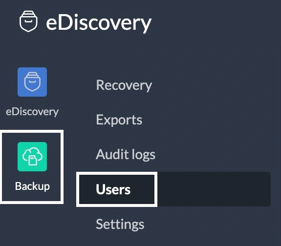 Select Users for backup
