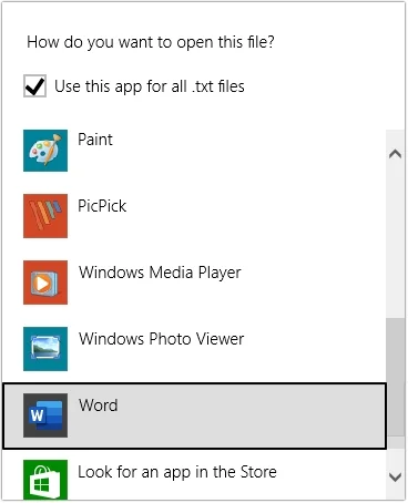 select word to open the emails
