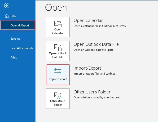 Import Outlook emails to Webmail