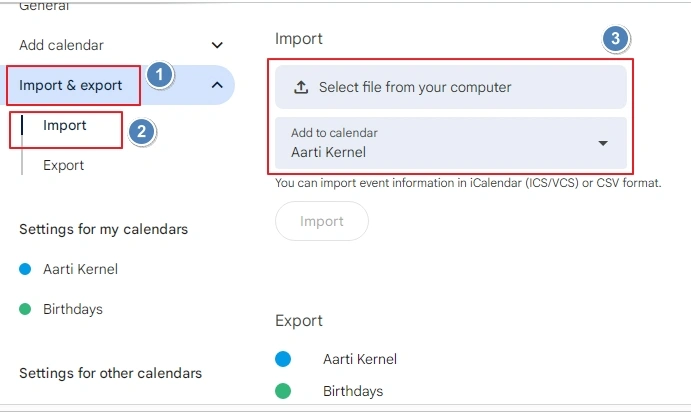 Select file from your computer