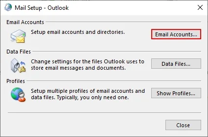 Click on Email Accounts