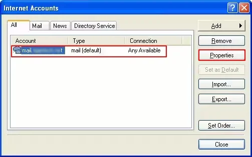 Select Email in Outlook Express