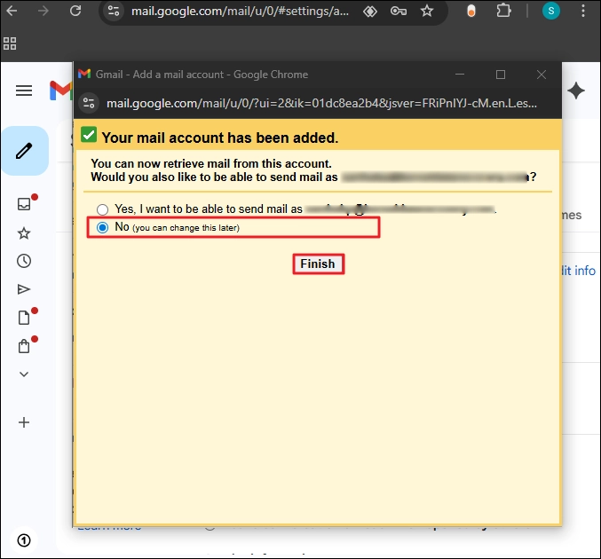 Choose the option as per your need and click Finish