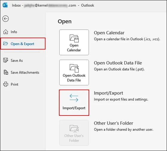 Import/Export option