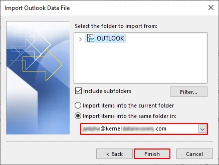 Select Outlook Data File (.pst) and click Next