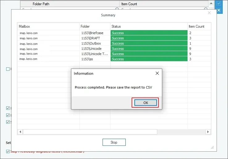 Apply filters and click I am ok start migration