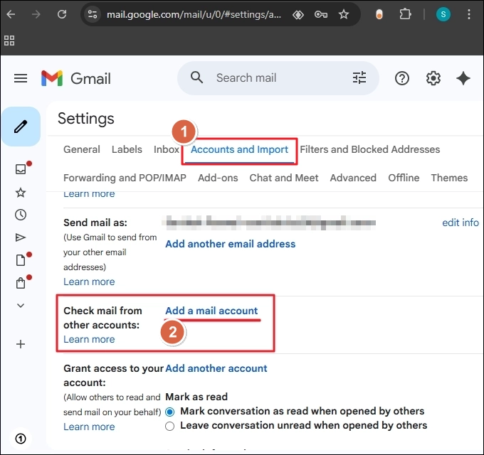 Go to the Accounts and Import tab