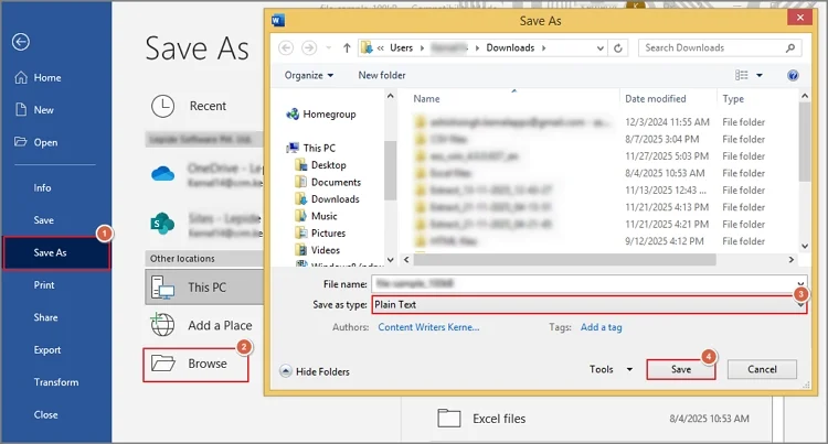 convert RTF files to TXT