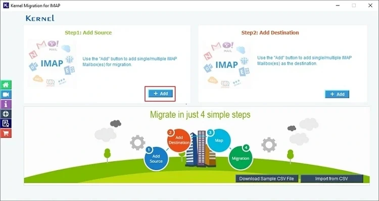 Tap on Add in the Add Source pane to connect with Gmail account