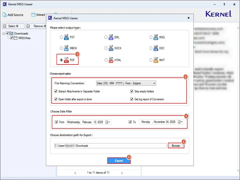 export to different formats