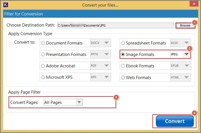 choose jpg image format