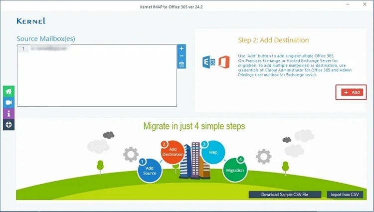 Click on ADD destination