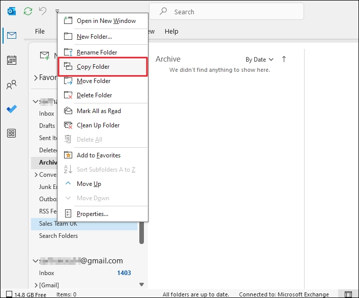 Select the Copy Folder