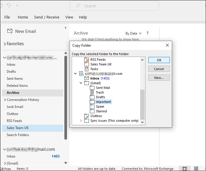 Choose destination folder