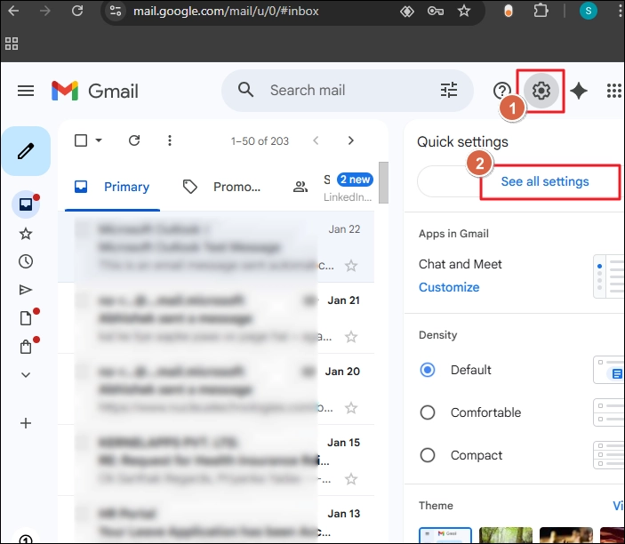 Gmail settings