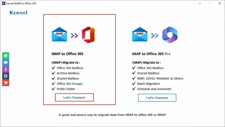 Kernel IMAP to Office 365 home