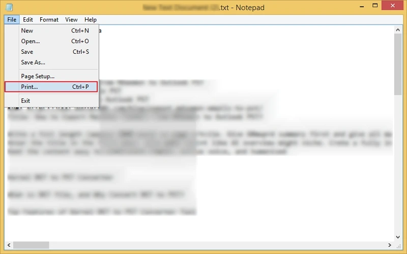 convert txt to pdf via notepad