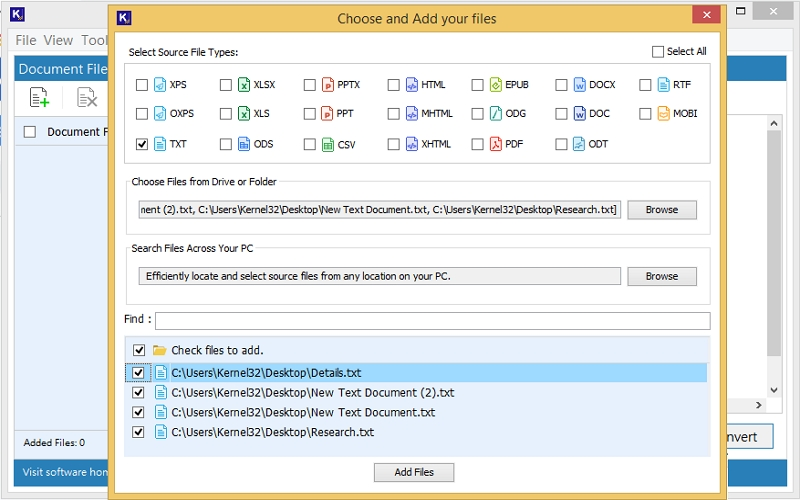 check file and tap add files button