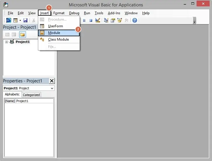 open Microsoft Visual Basic for Applications