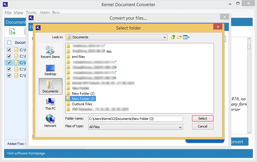 specify saving location