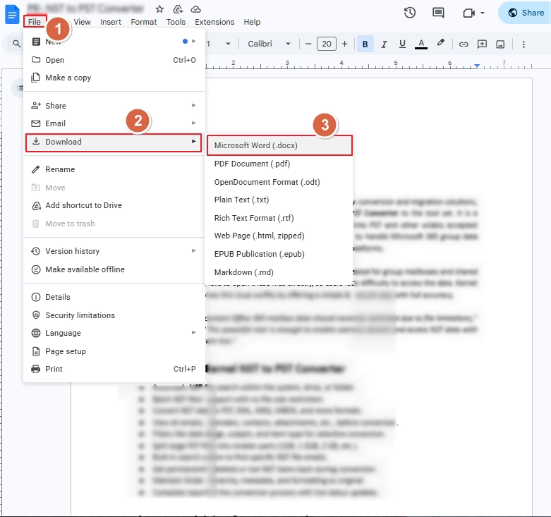 select the Download option