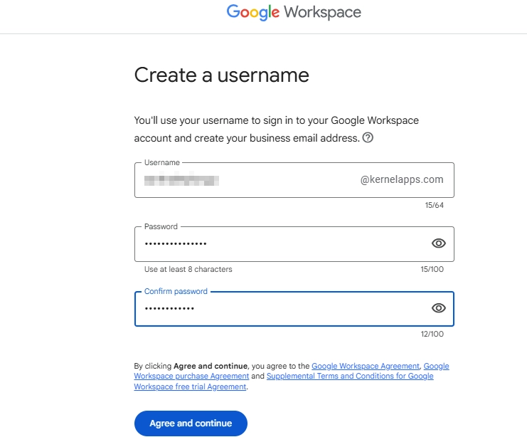 provide a username and password