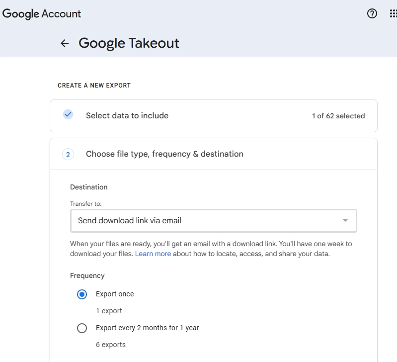 Keep the default options