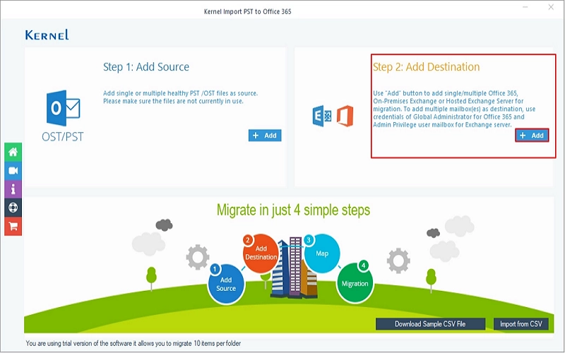 Click on Add to connect your Office 365 account 