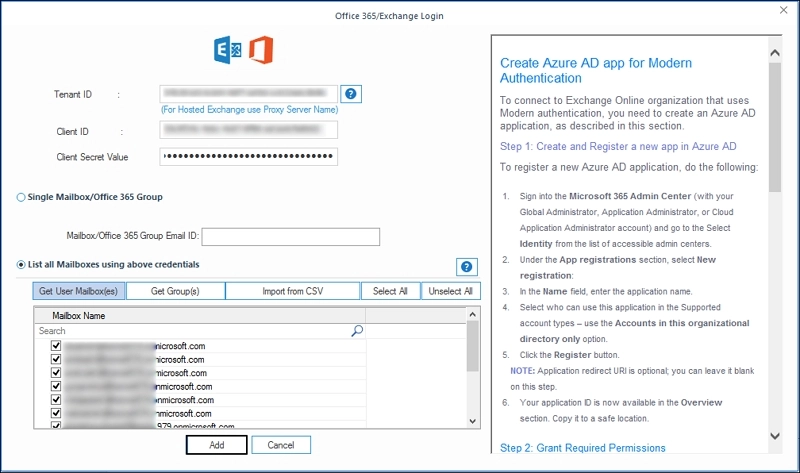 Enter required Office 365 credentials
