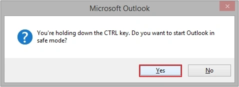 Click Yes to launch Outlook