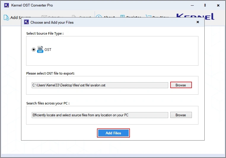 click browse then add files