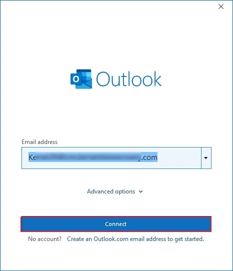 Input your email address and tap on Connect