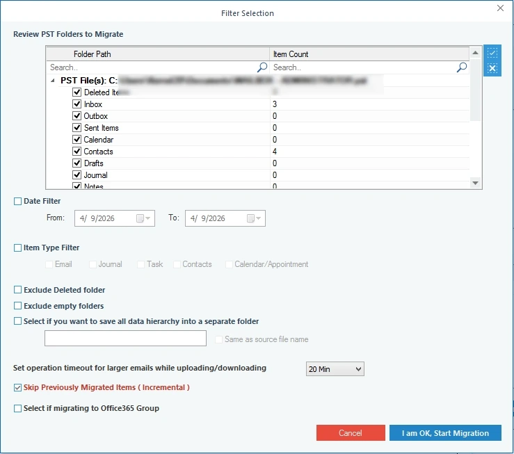 tap I am OK Start Migration
