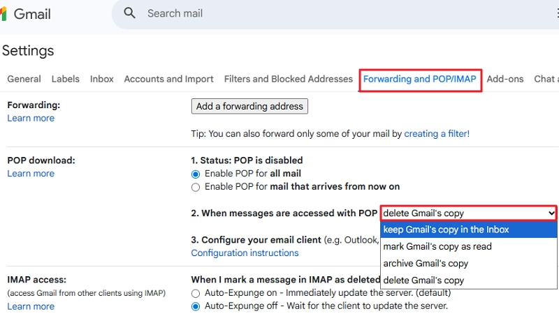 Keep Pop3 Emails