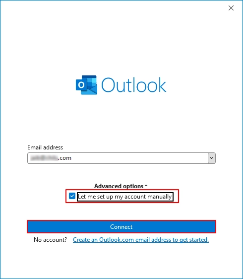 Setup account manually