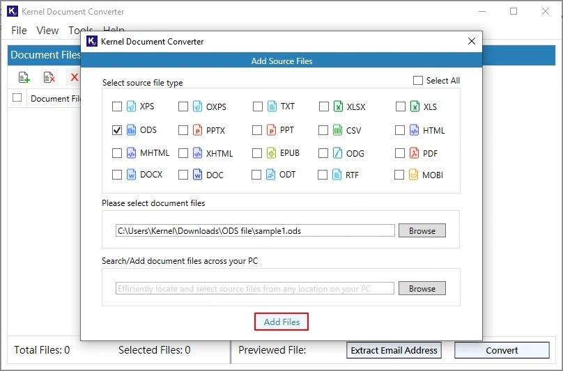 click add files