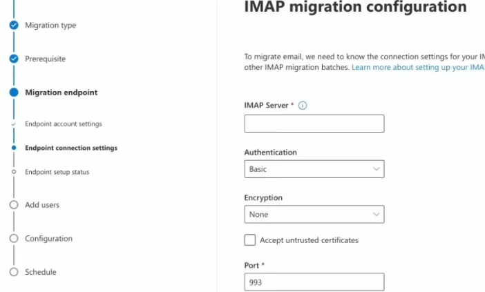Configure IMAP