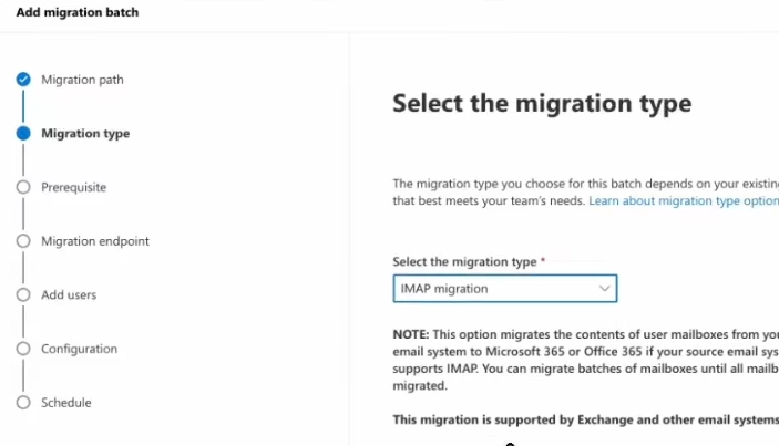 Select migration type