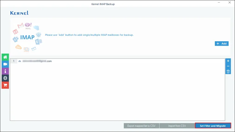 click on Set Filter and Migrate