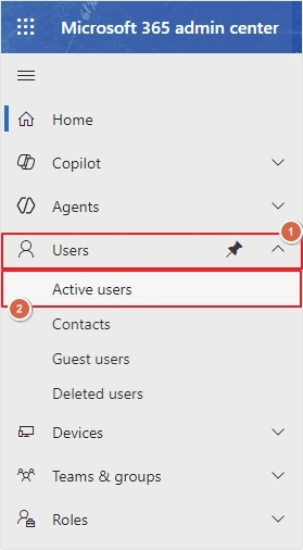 click users then active users