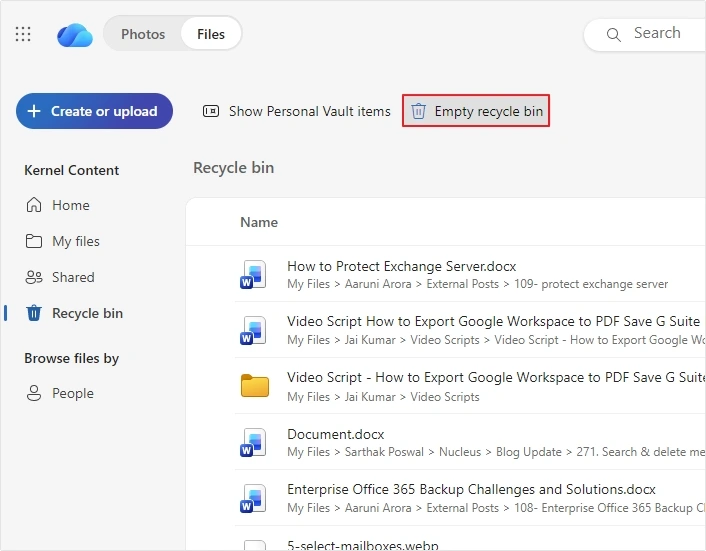 empty recycle bin