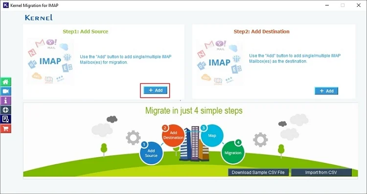 Connect to the source Rediffmail account