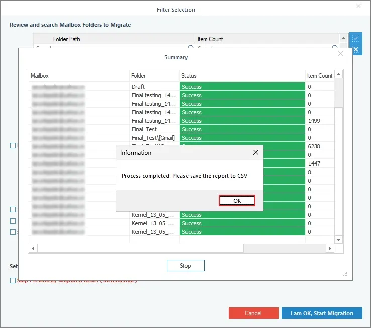 Telenet backup process is completed